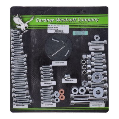 503105 - GARDNER-WESTCOTT Motor screw sets, chrome allen