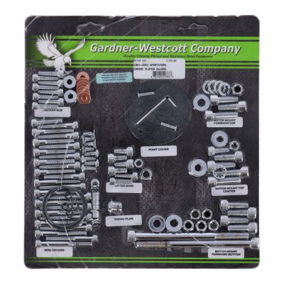 503109 - GARDNER-WESTCOTT Motor screw set, chrome allen