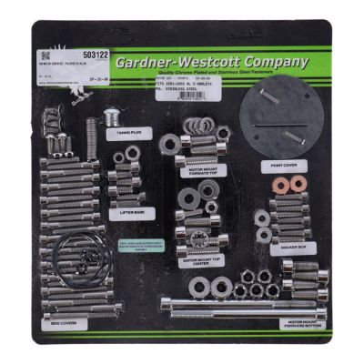 503122 - GARDNER-WESTCOTT Motor screw set, polished ss allen