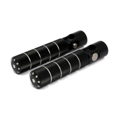 505136 - MCS Bomber, foot peg set. knurled. Black cm