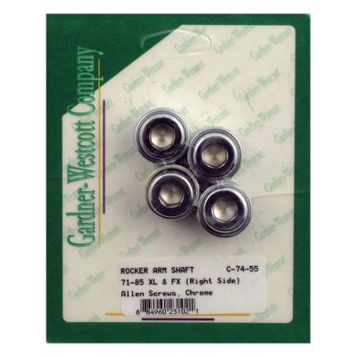 505245 - GARDNER-WESTCOTT GW, rocker shaft end plug set. Allen style. Chrome