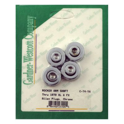 505250 - GARDNER-WESTCOTT GW, rocker shaft plug set. Custom allen style. Chrome...