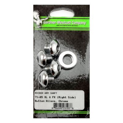 510820 - GARDNER-WESTCOTT GW, rocker shaft end plug set. OEM style. Chrome