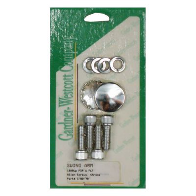 510836 - GARDNER-WESTCOTT Allen bolt set, swingarm pivot covers. Chrome