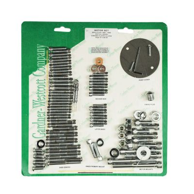 510840 - GARDNER-WESTCOTT Motor screw sets, chrome allen