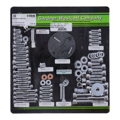510846 - GARDNER-WESTCOTT Motor screw sets, chrome allen