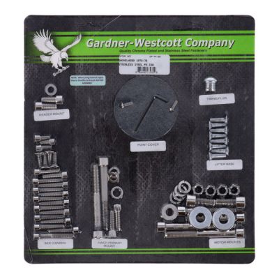 510848 - GARDNER-WESTCOTT Motor screw set, polished ss allen