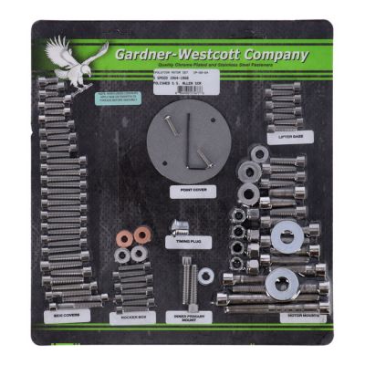 510852 - GARDNER-WESTCOTT Motor screw set, polished ss allen