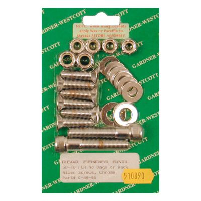 510890 - Gardner-Westcott, fender strut mount kit. Chrome Allen head
