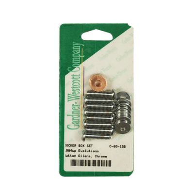 510910 - GARDNER-WESTCOTT GW, rocker box top bolt kit. Buttonhead, chrome