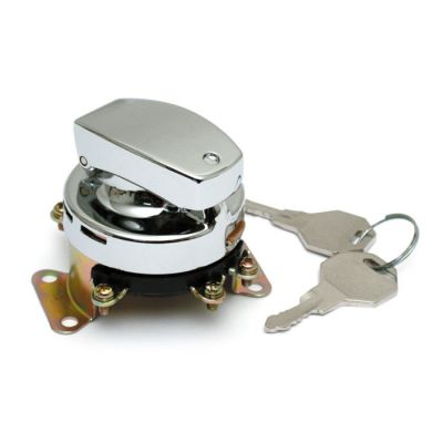 512770 - MCS FL style ignition switch. 6-pole, flat key, chrome
