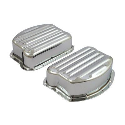 518664 - Paughco, Rocker covers. Ribbed style steel. Chrome