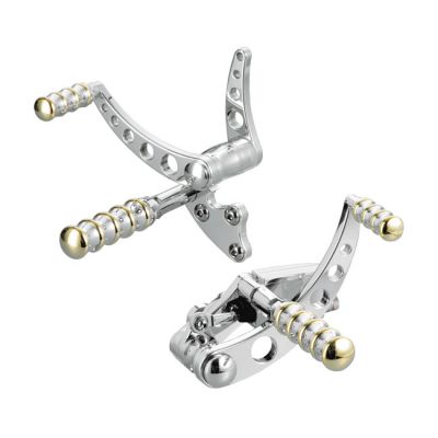 532239 - KUSTOM TECH K-Tech, Vintage Style forward controls. Polished & brass