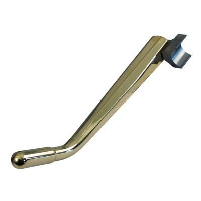 532347 - KUSTOM TECH K-Tech, weld-on Diamond jiffy stand. Polished brass