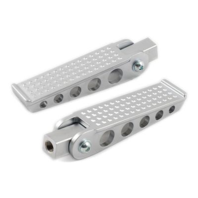 532371 - Kustom Tech, cast brass knurled footpeg set. Chrome