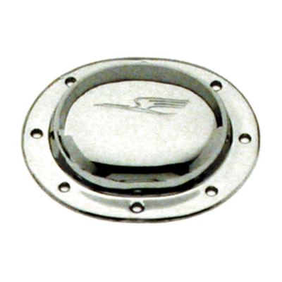 555840 - Paughco, derby cover. Chrome. Bird embossed
