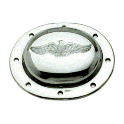555841 - Paughco, derby cover. Chrome. Eagle embossed