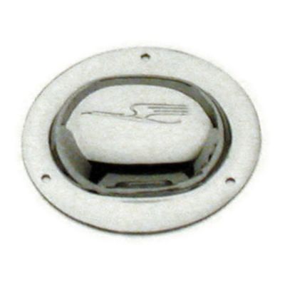 555844 - Paughco, derby cover. Chrome. Vintage bird embossed emblem