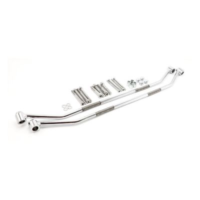 559467 - HIGHWAY HAWK Universal saddlebag carrier set. Chrome, round bar