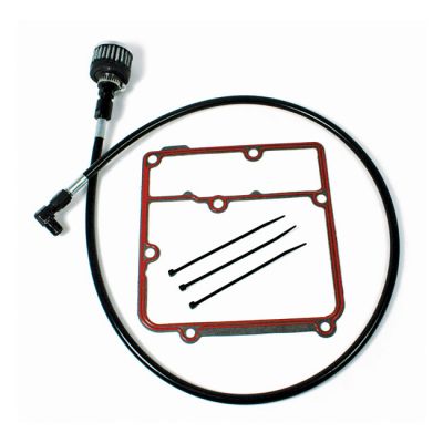 566060 - Feuling, oil tank breather kit. Black. Dyna