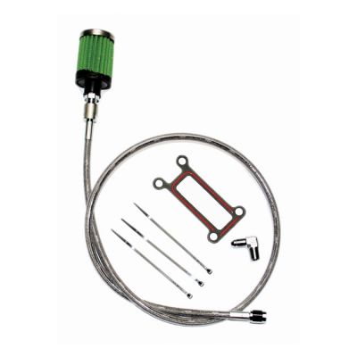 566061 - Feuling, oil tank breather kit. Black. Touring