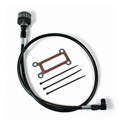 566062 - Feuling, oil tank breather kit. Black. Touring