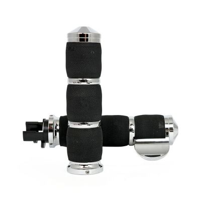 571778 - AVON GRIPS Avon air cushioned grips chrome w/throttle boss