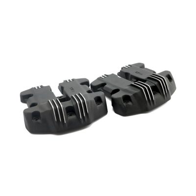 574266 - EMD, 'Ribbed Style' rocker cover set. Black Cut