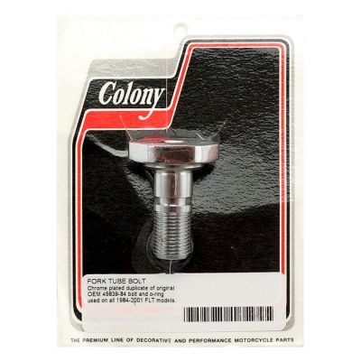 576096 - Colony, fork tube cap bolt. Chrome