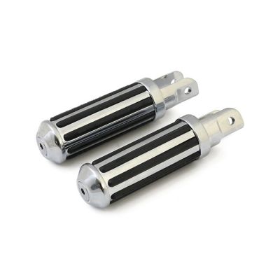 599082 - MCS Rail foot pegs small diameter. Chrome w/rubber inlays