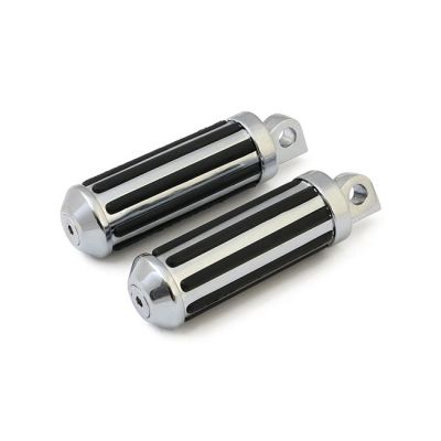 599083 - MCS Rail foot pegs small diameter. Chrome w/rubber inlays