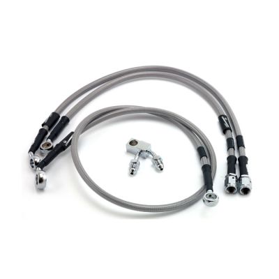599144 - MCS by Goodridge brake line front, stainless clear coated