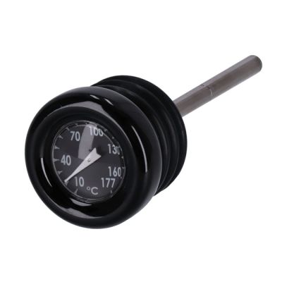 700661 - MCS Oil tank dipstick with temperature gauge. Black w/black face