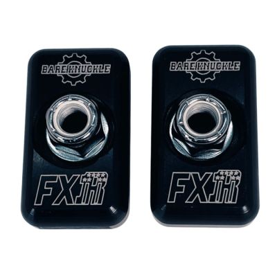 700947 - Bare Knuckle Performance, axle adjuster plate kit. FXR logo
