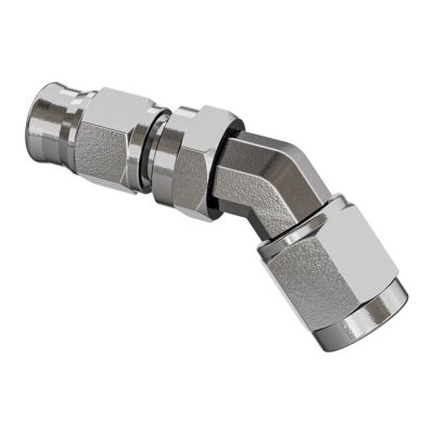 701415 - Goodridge, hose end 45 degree forged swivel bend tube. SS