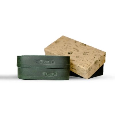 704455 - Tripmachine Trip Machine, leather handlebar grip wraps. Forest Green