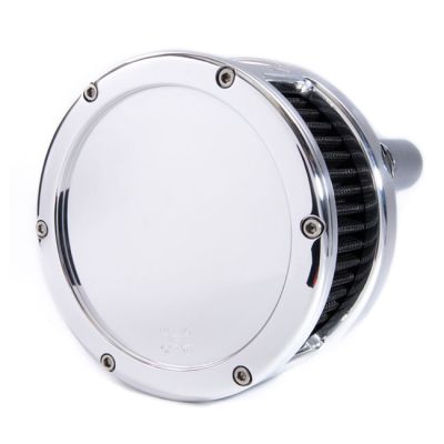 707154 - Feuling, BA air cleaner. Chrome. Black filter. Solid cover