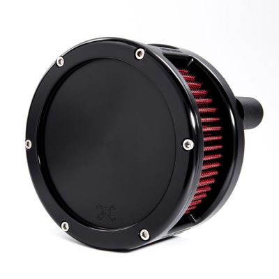 707222 - Feuling, BA air cleaner. Black. Red filter. Solid cover
