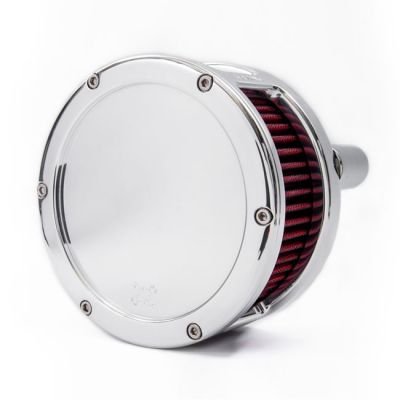 707224 - Feuling, BA air cleaner. Chrome. Red filter. Solid cover