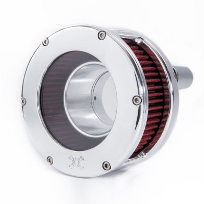 707225 - Feuling, BA air cleaner. Chrome. Red filter. Solid cover