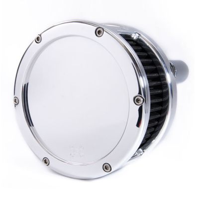 707236 - Feuling, BA air cleaner. Chrome. Black filter. Solid cover