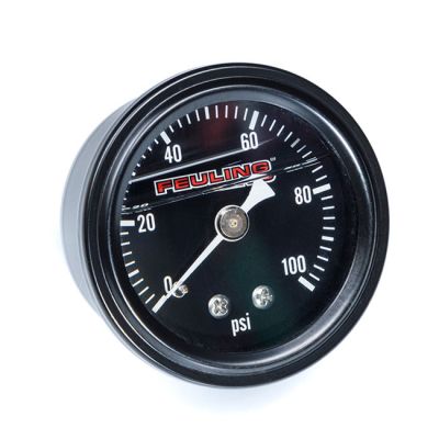 707277 - Feuling, liquid filled 100PSI oil pressure gauge. Black