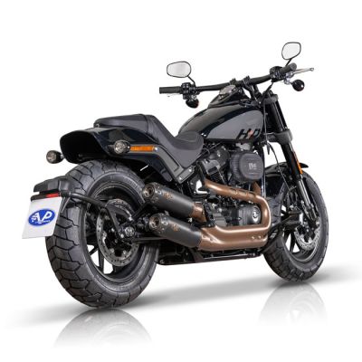 708842 - V-Performance V Performance, 'Tracker' slip-on muffler set Fat Bob. Bl...