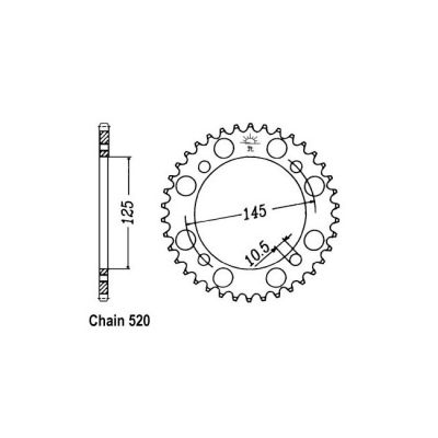 8080229 - JT Rear Sprocket 857.45