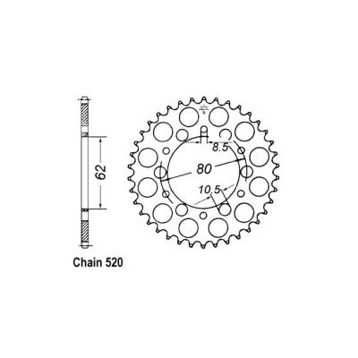 8081465 - JT Rear Sprocket 845.40