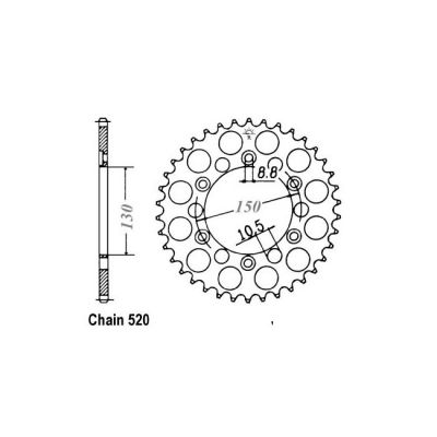 8081789 - JT Rear Sprocket 245/305.43