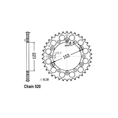 8081916 - JT Rear Sprocket 210.48