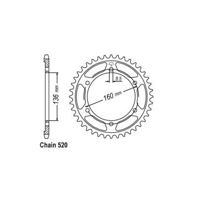 8082080 - JT Rear Sprocket 5.49
