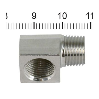 900373 - Streethogs, oil fitting adapter, 90 degree. Stainless