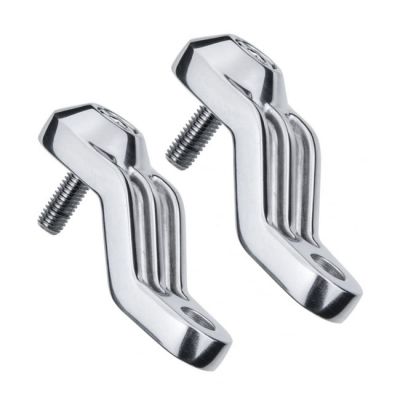905767 - Motone, ribbed Triline turn signal brackets. Polished